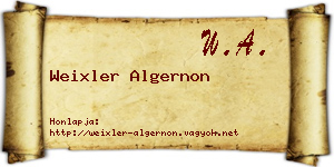 Weixler Algernon névjegykártya